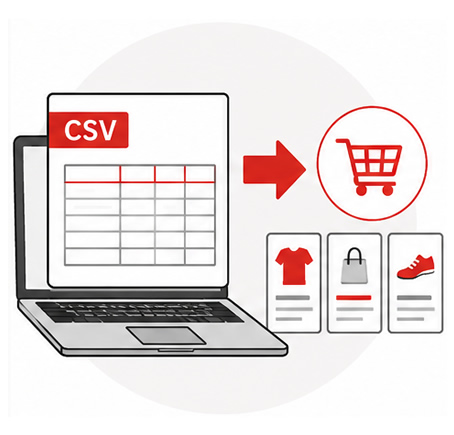 CSVによる大量商品登録にも対応